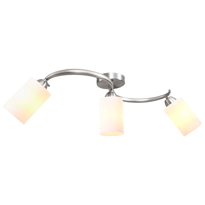 Lampadario Paralume In Ceramica A Bianco 3 Lampadine E14