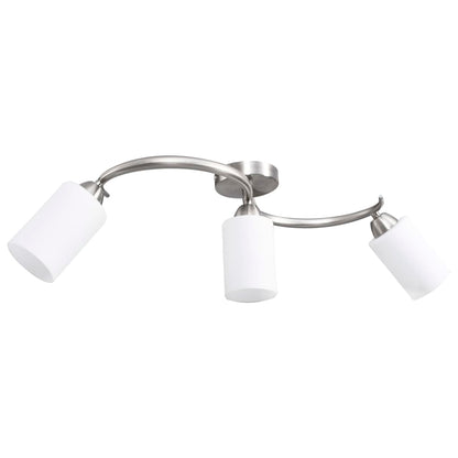 Lampadario Paralume In Ceramica A Bianco 3 Lampadine E14