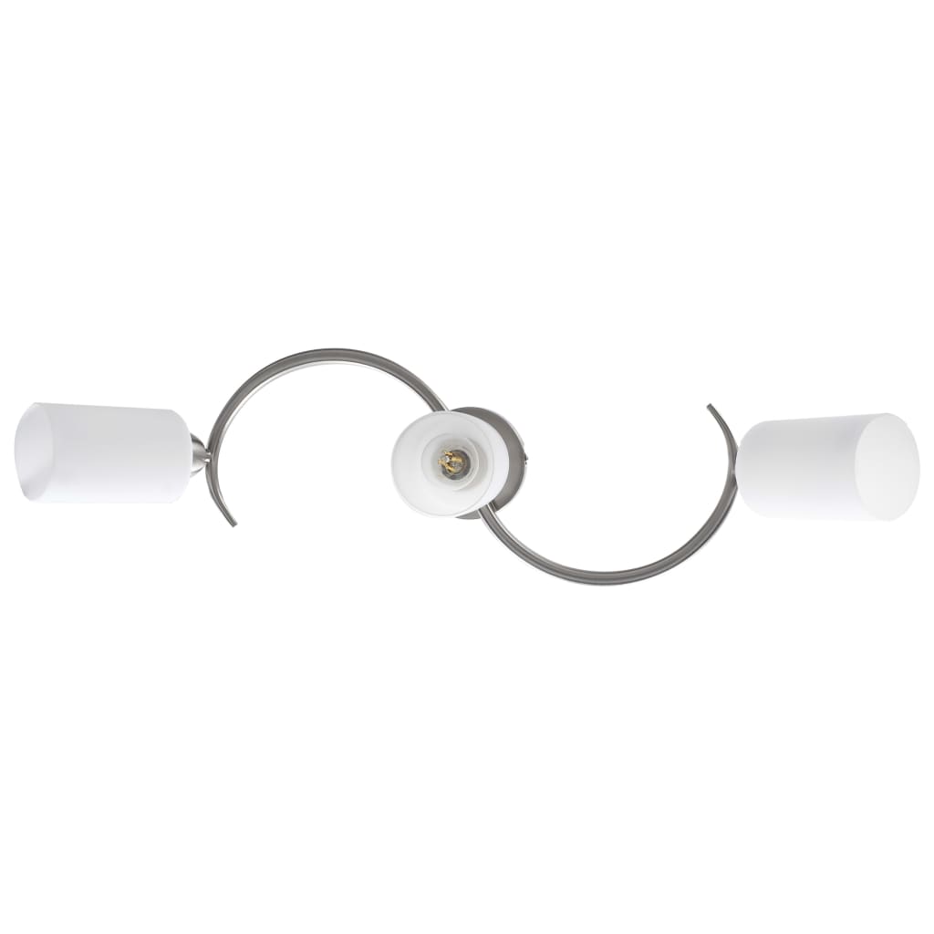Lampadario Paralume In Ceramica A Bianco 3 Lampadine E14