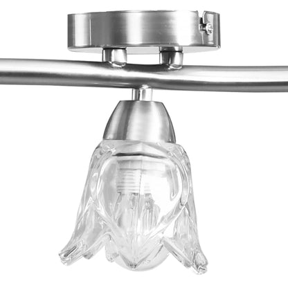 Lampadario Con Paralumi In Vetro Per 5 Lampadine E14
