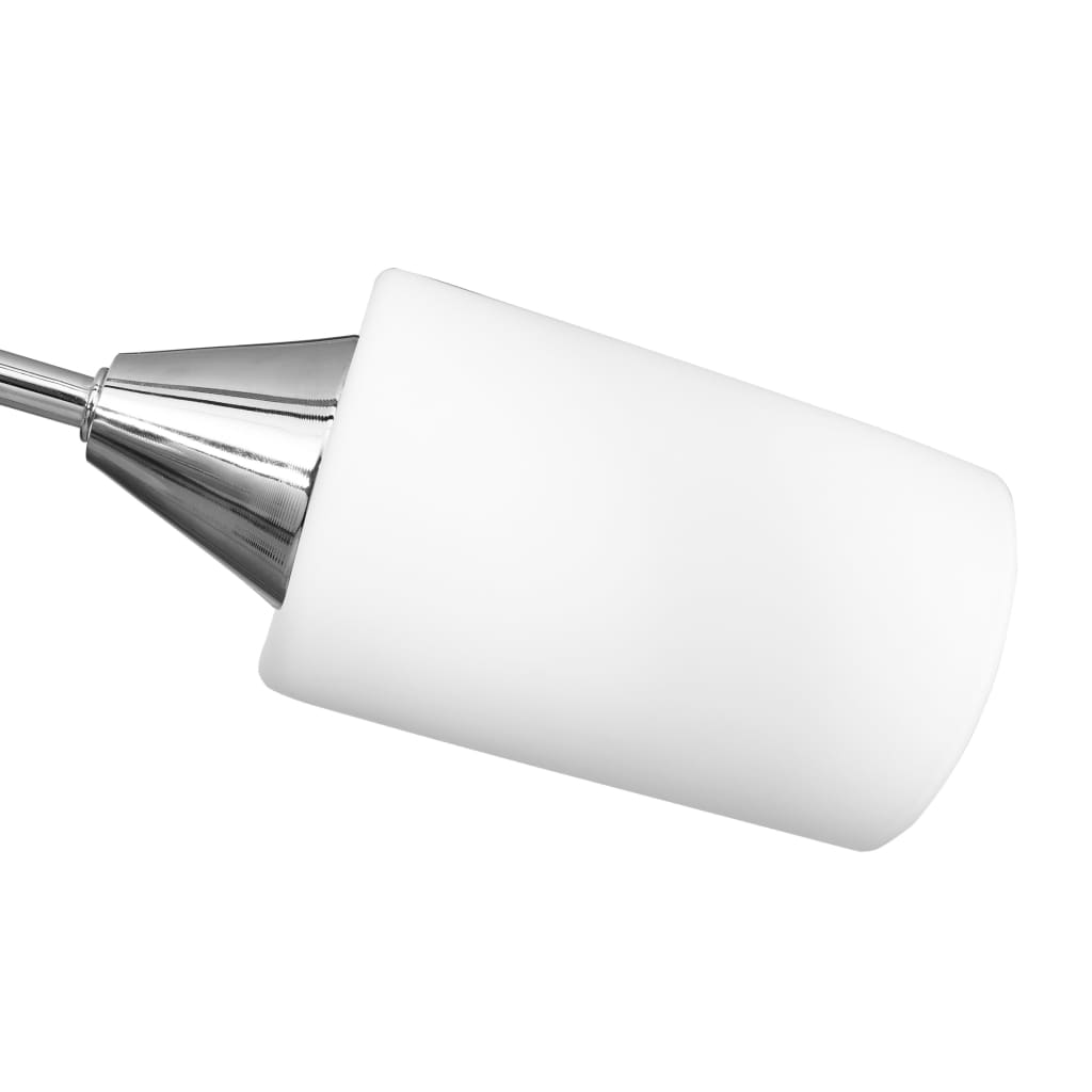 Lampadario Paralumi In Ceramica 5 Lampadine E14 Bianco A