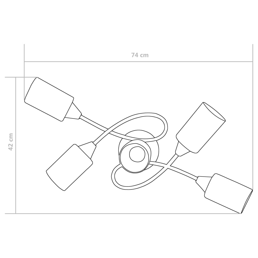 Lampadario Paralumi In Ceramica 5 Lampadine E14 Bianco A