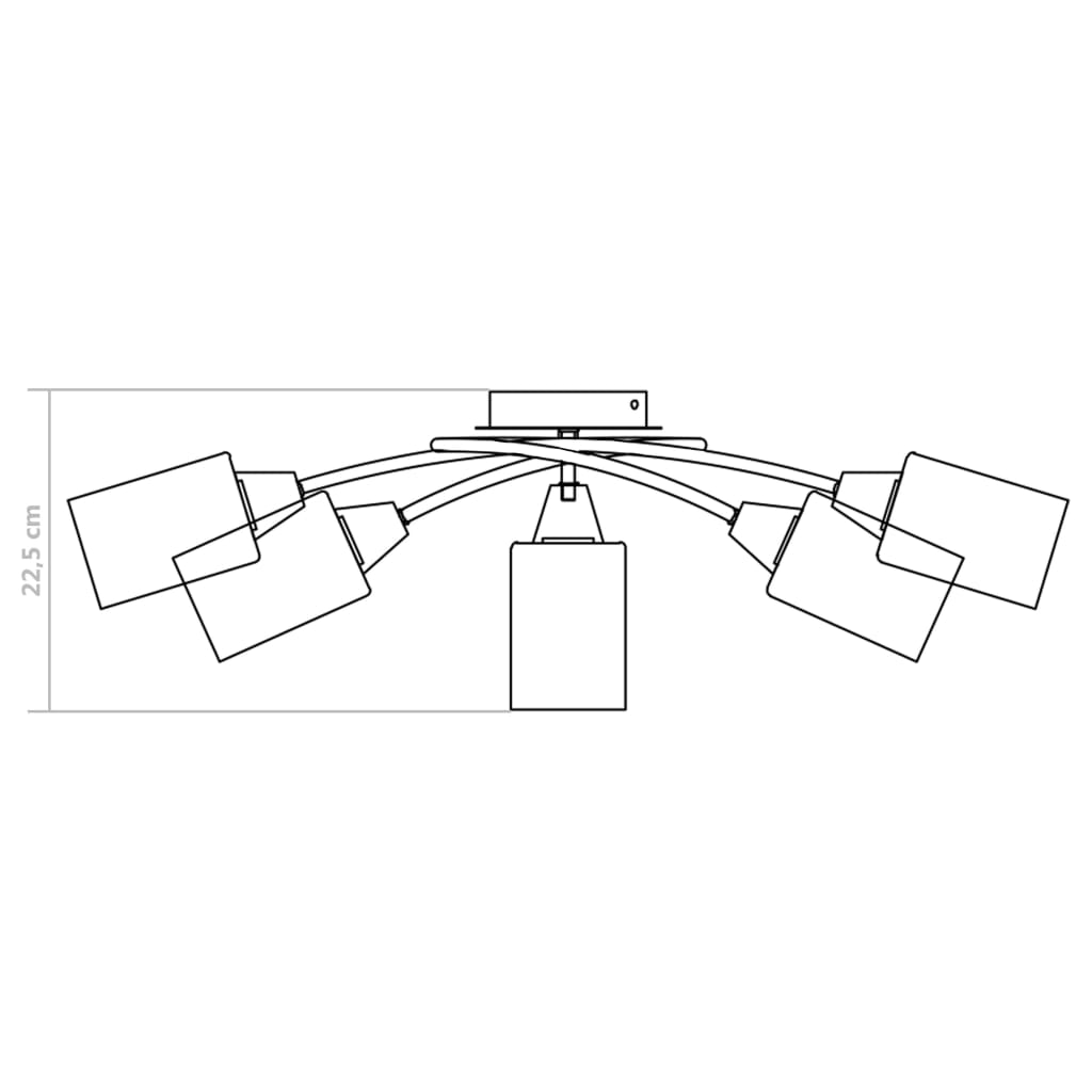 Lampadario Paralumi In Ceramica 5 Lampadine E14 Bianco A