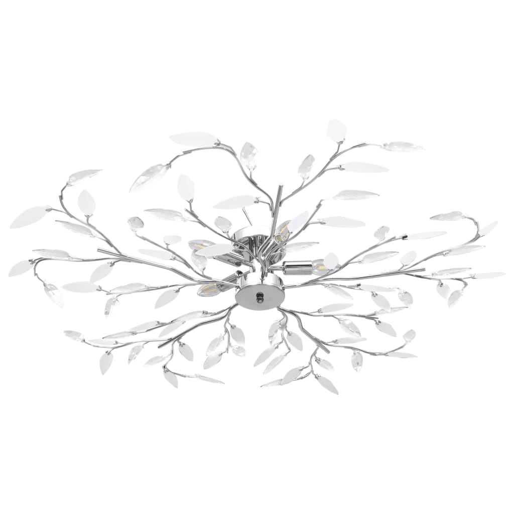 Lampada Da Soffitto E Bianco In Cristalli Acrilici 5 E14