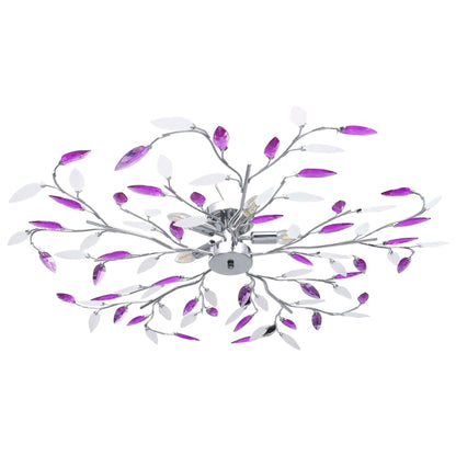 Lampada Da Soffitto E Bianco In Cristalli Acrilici 5 E14
