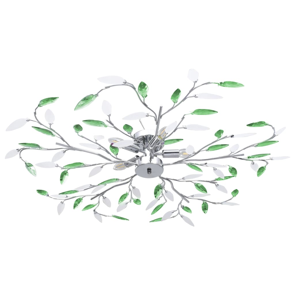 Lampada Da Soffitto E Bianco In Cristalli Acrilici 5 E14