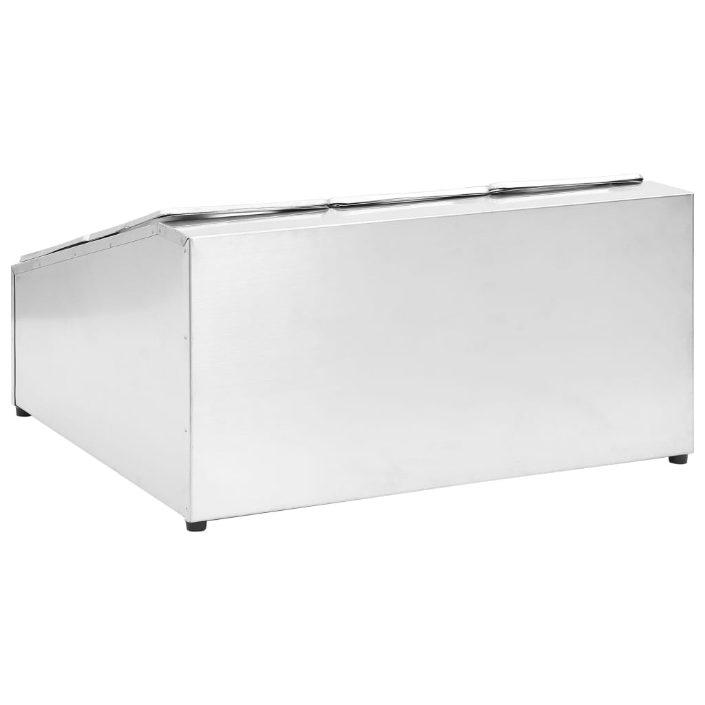 Supporto Gastronorm Con 6 Contenitori Gn 1/6 In Acciaio Inox