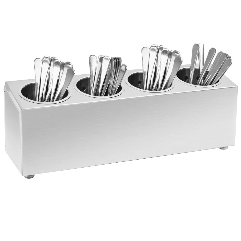Portaposate Con 6 Inserti Quadrato In Acciaio Inox