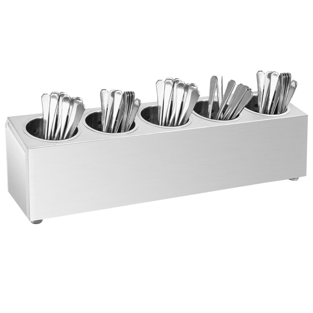 Portaposate Con 6 Inserti Quadrato In Acciaio Inox
