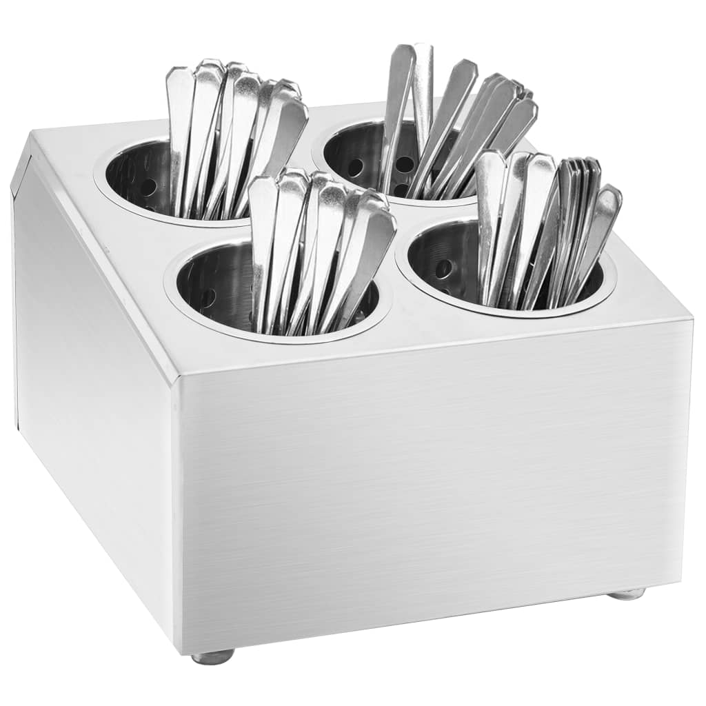 Portaposate Con 6 Inserti Quadrato In Acciaio Inox