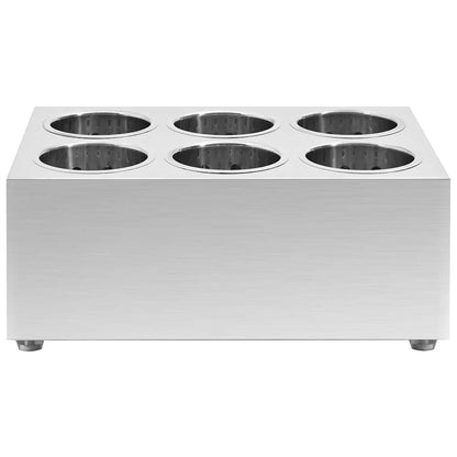 Portaposate Con 6 Inserti Quadrato In Acciaio Inox