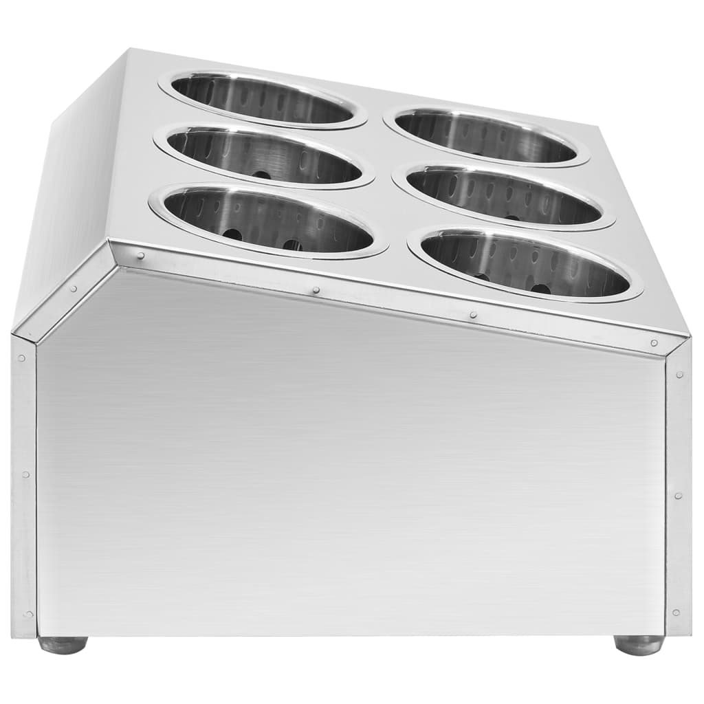 Portaposate Con 6 Inserti Quadrato In Acciaio Inox