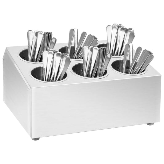 Portaposate Con 6 Inserti Quadrato In Acciaio Inox