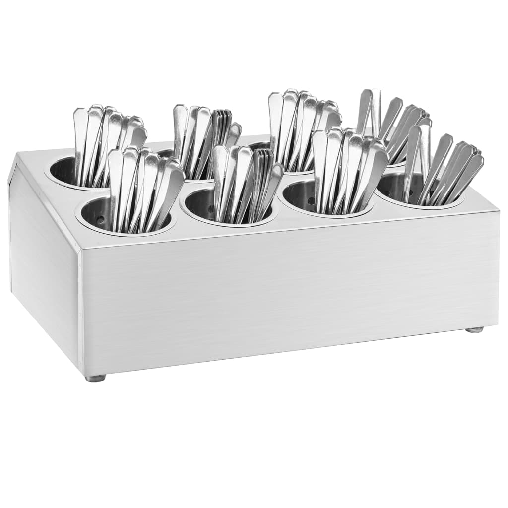 Portaposate Con 6 Inserti Quadrato In Acciaio Inox