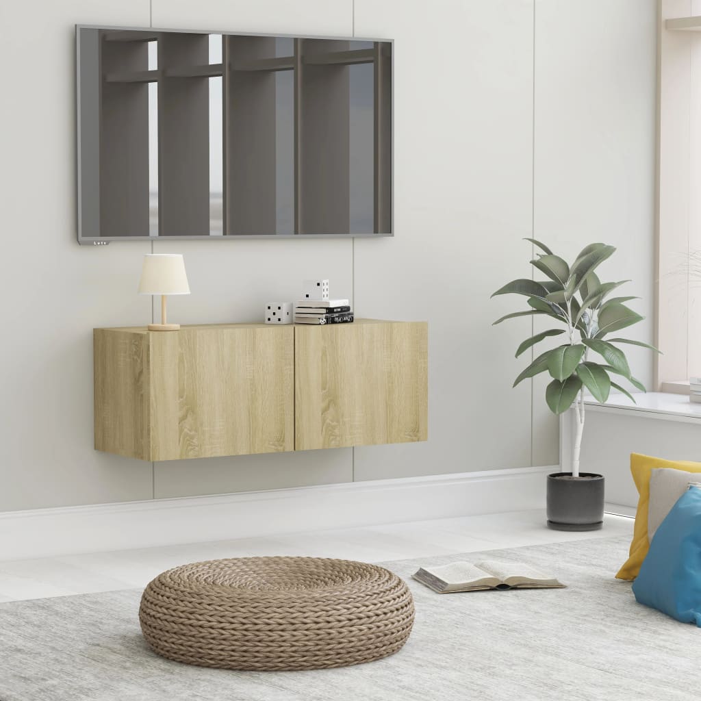 Mobili Tv A Parete 2Pz 80X30X30 Cm