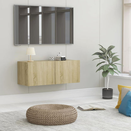 Mobili Tv A Parete 2Pz 80X30X30 Cm