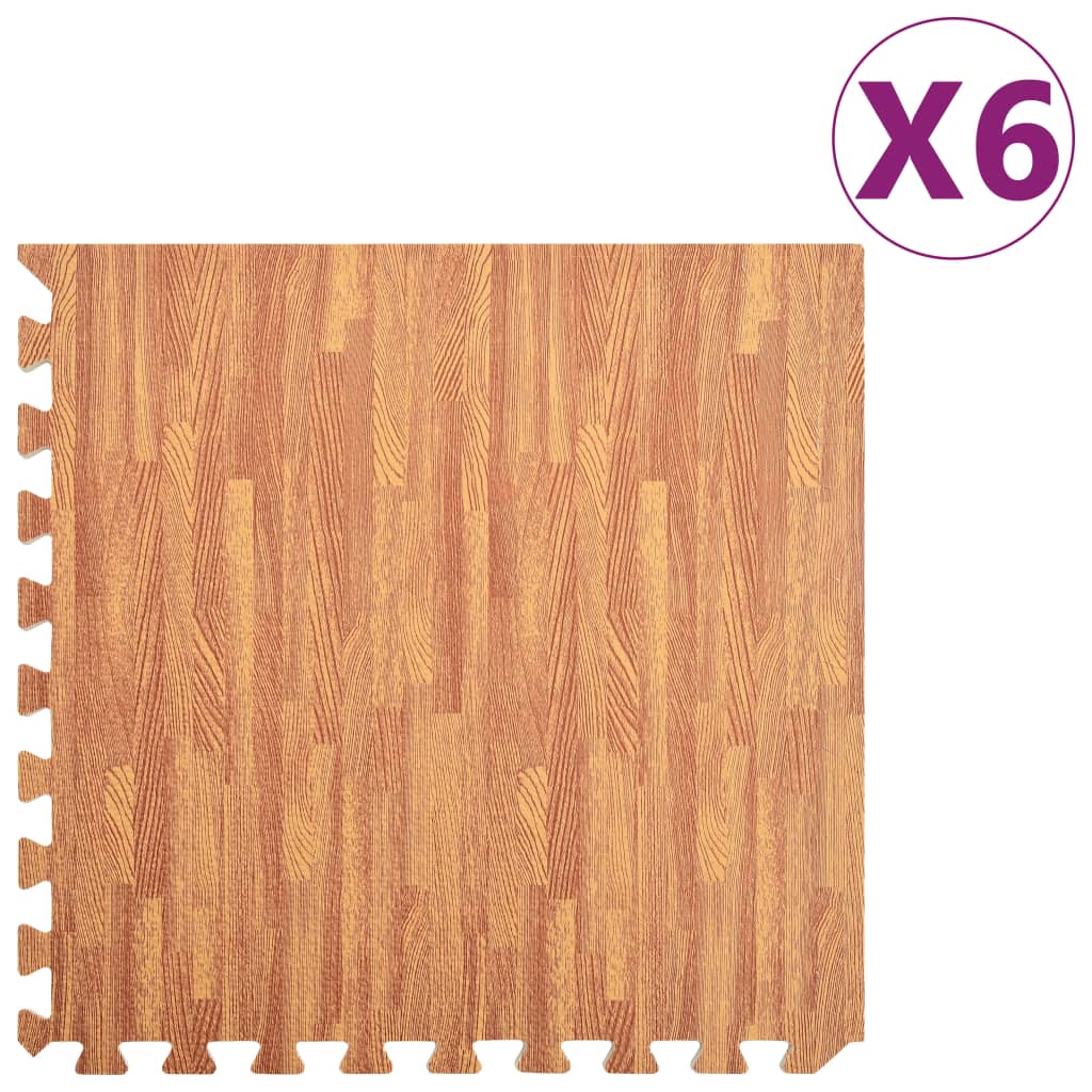 Tappetino A Incastro 24 Pz Venature Legno 8,64 ㎡ Schiuma Eva