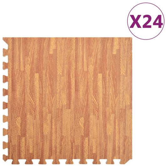Tappetino A Incastro 24 Pz Venature Legno 8,64 ㎡ Schiuma Eva