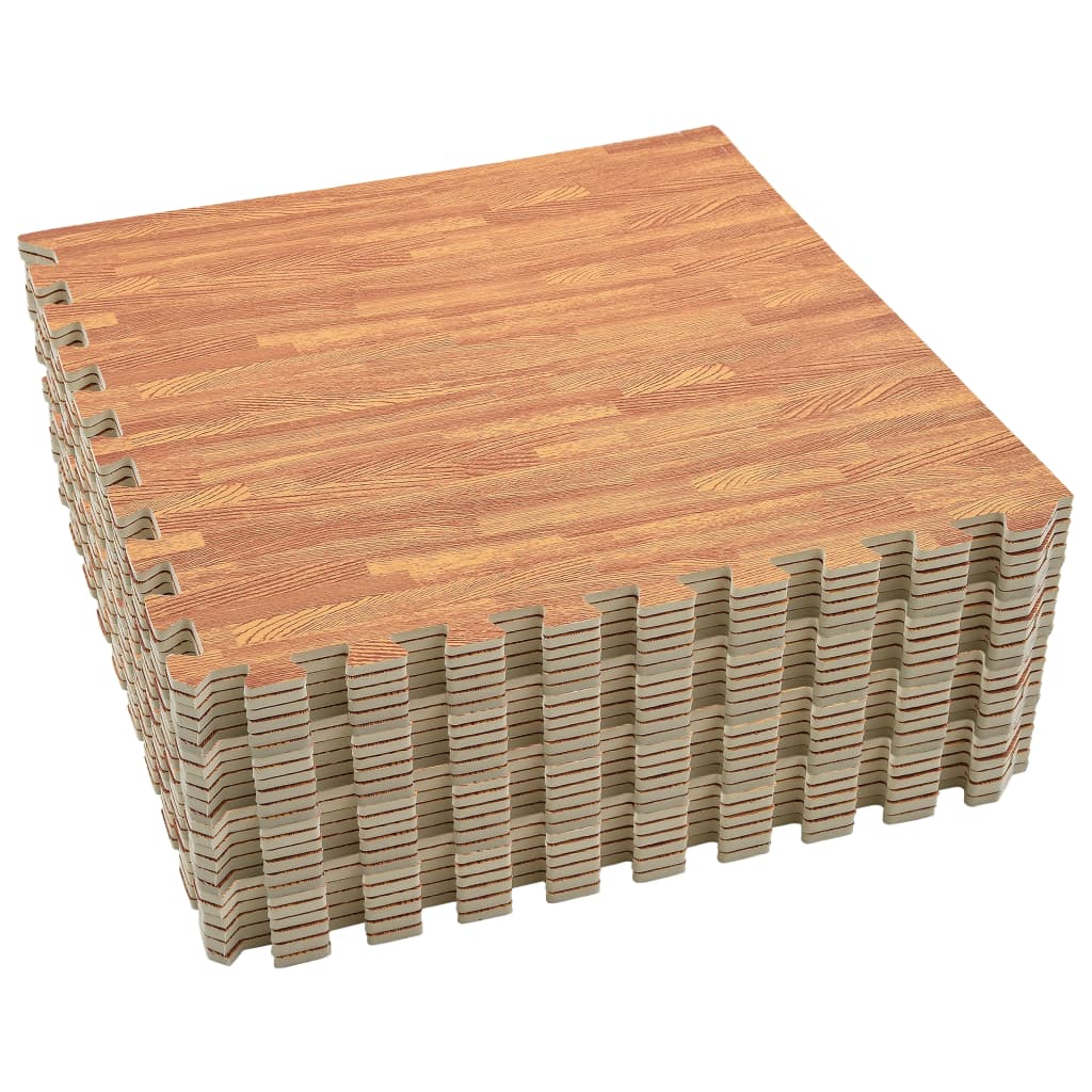 Tappetino A Incastro 24 Pz Venature Legno 8,64 ㎡ Schiuma Eva