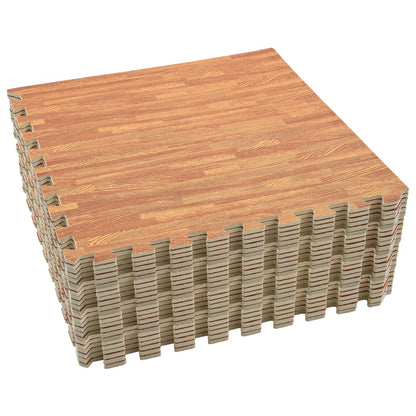 Tappetino A Incastro 24 Pz Venature Legno 8,64 ㎡ Schiuma Eva