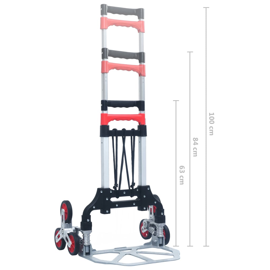 Carrello Per Scale Pieghevole 70 Kg In Alluminio Argento
