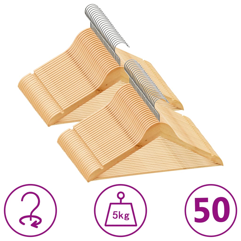 Set Appendiabiti 100 Pz Antiscivolo Bianchi In Legno Massello