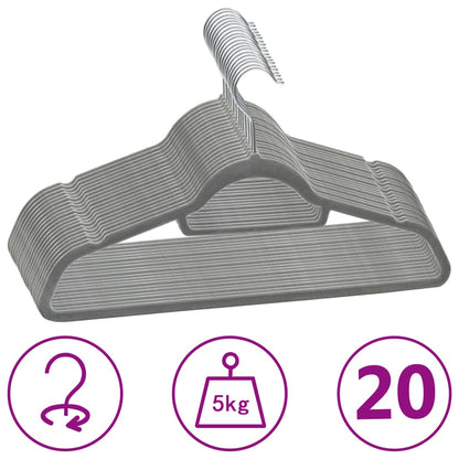 Set Appendiabiti 50 Pz Antiscivolo In Velluto