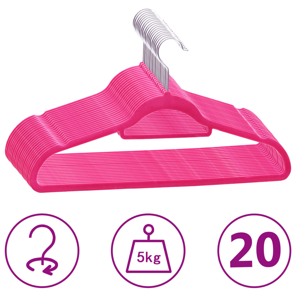 Set Appendiabiti 50 Pz Antiscivolo In Velluto