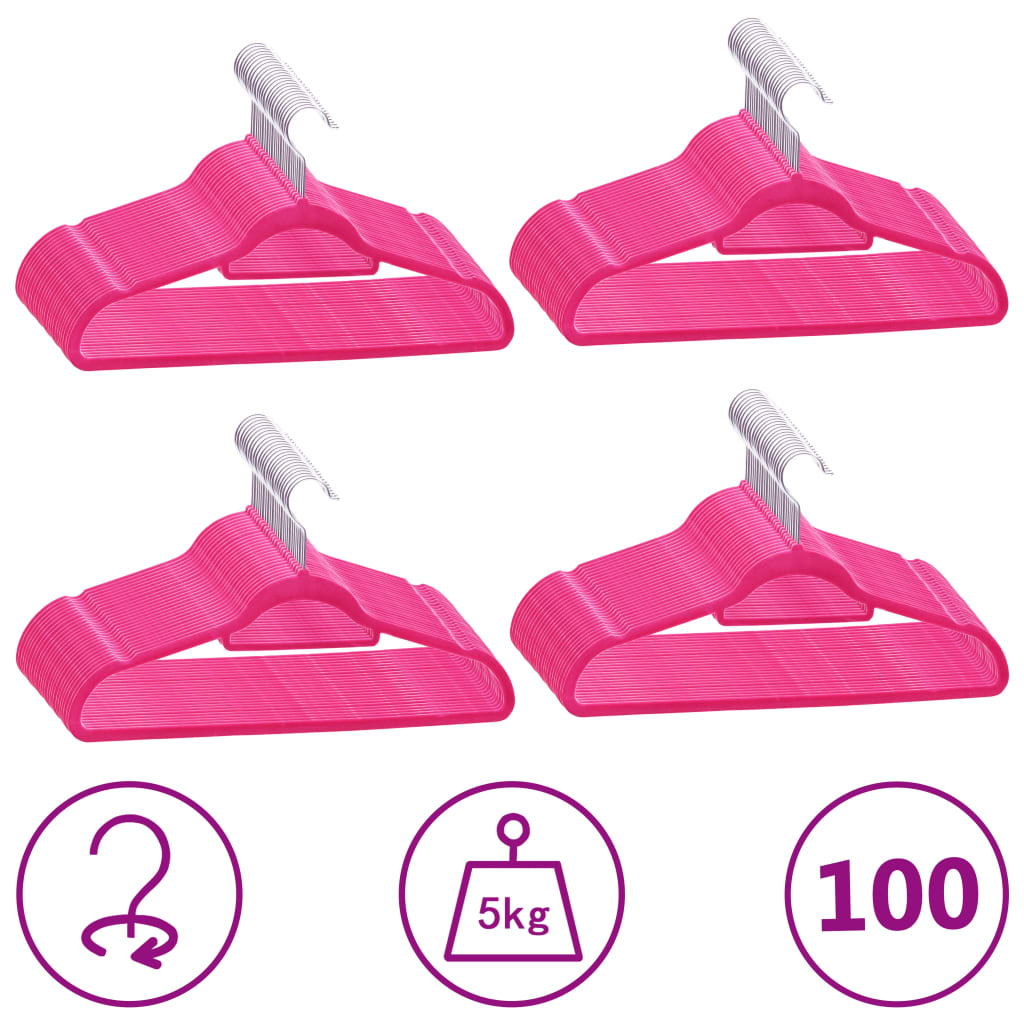 Set Appendiabiti 50 Pz Antiscivolo In Velluto