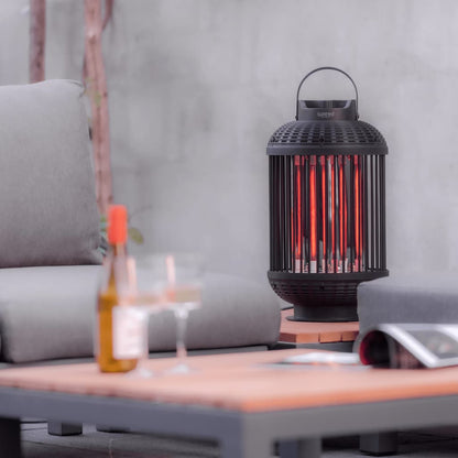 Sunred Lampada Riscaldante Da Tavolo Indox 1200 W Alogeno Nero