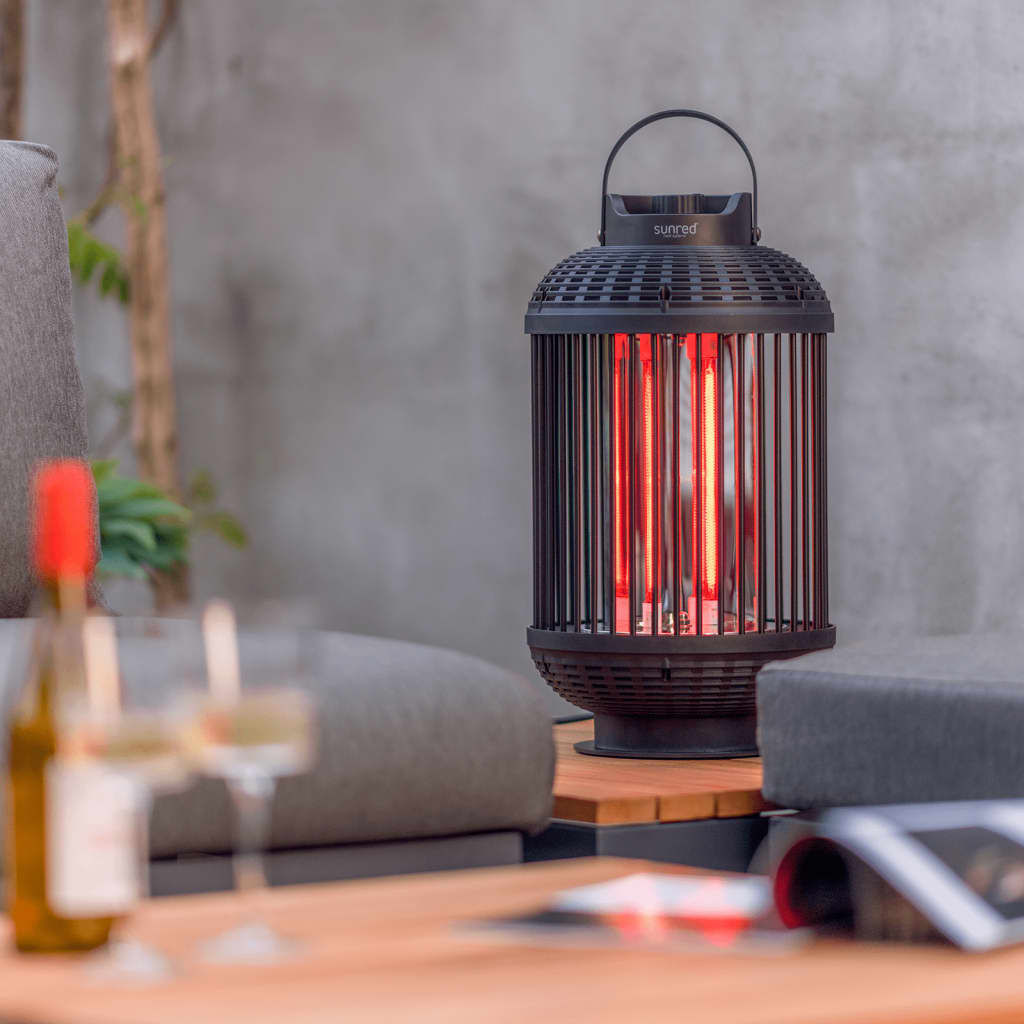 Sunred Lampada Riscaldante Da Tavolo Indox 1200 W Alogeno Nero