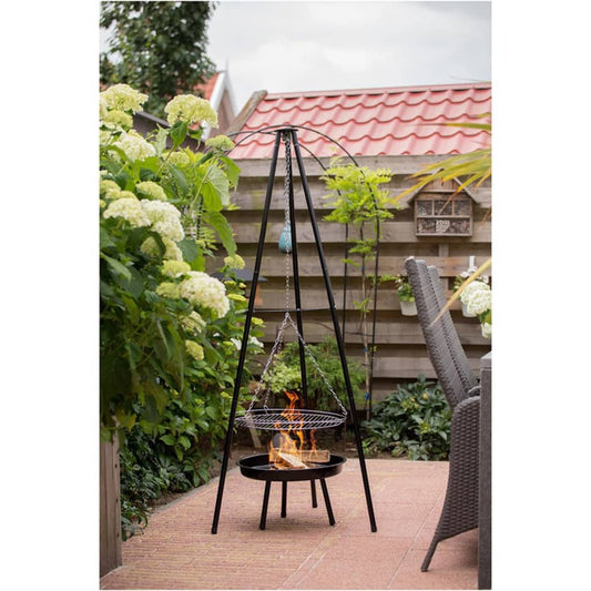 Redfire Griglia Da Giardino Con Treppiede E Braciere 50 Cm Nera