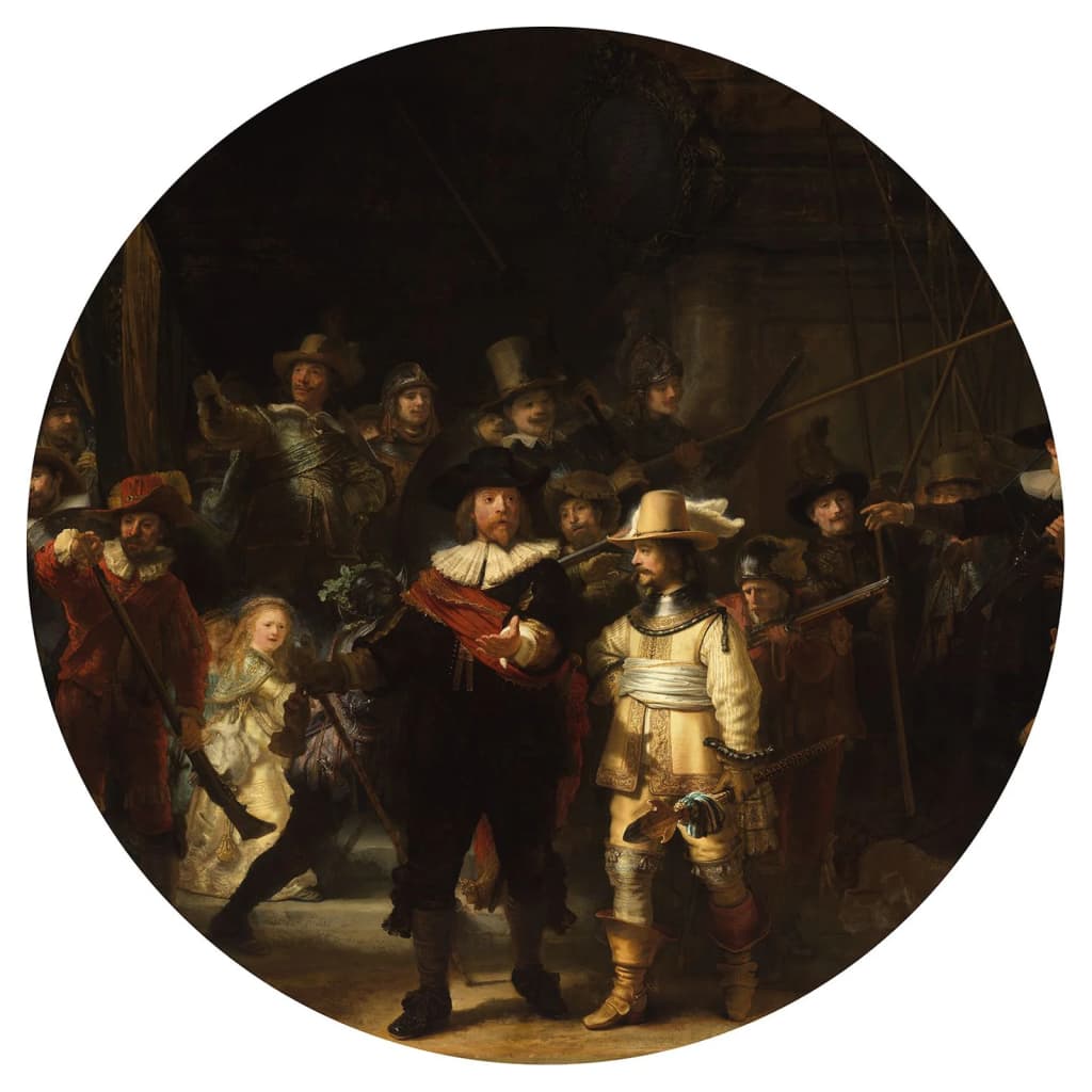 Wallart Cerchio Carta Da Parati The Night Watch 142,5 Cm