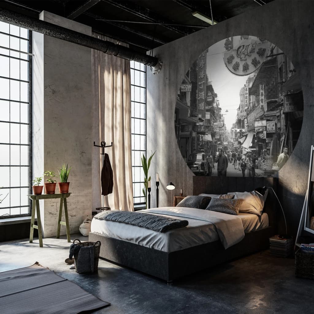 Wallart Carta Da Parati Circolare Hong Kong The Old Days 190 Cm