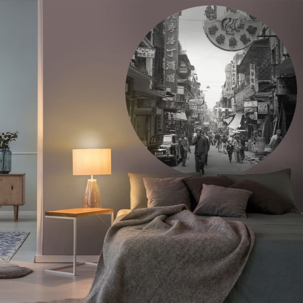 Wallart Carta Da Parati Circolare Hong Kong The Old Days 190 Cm