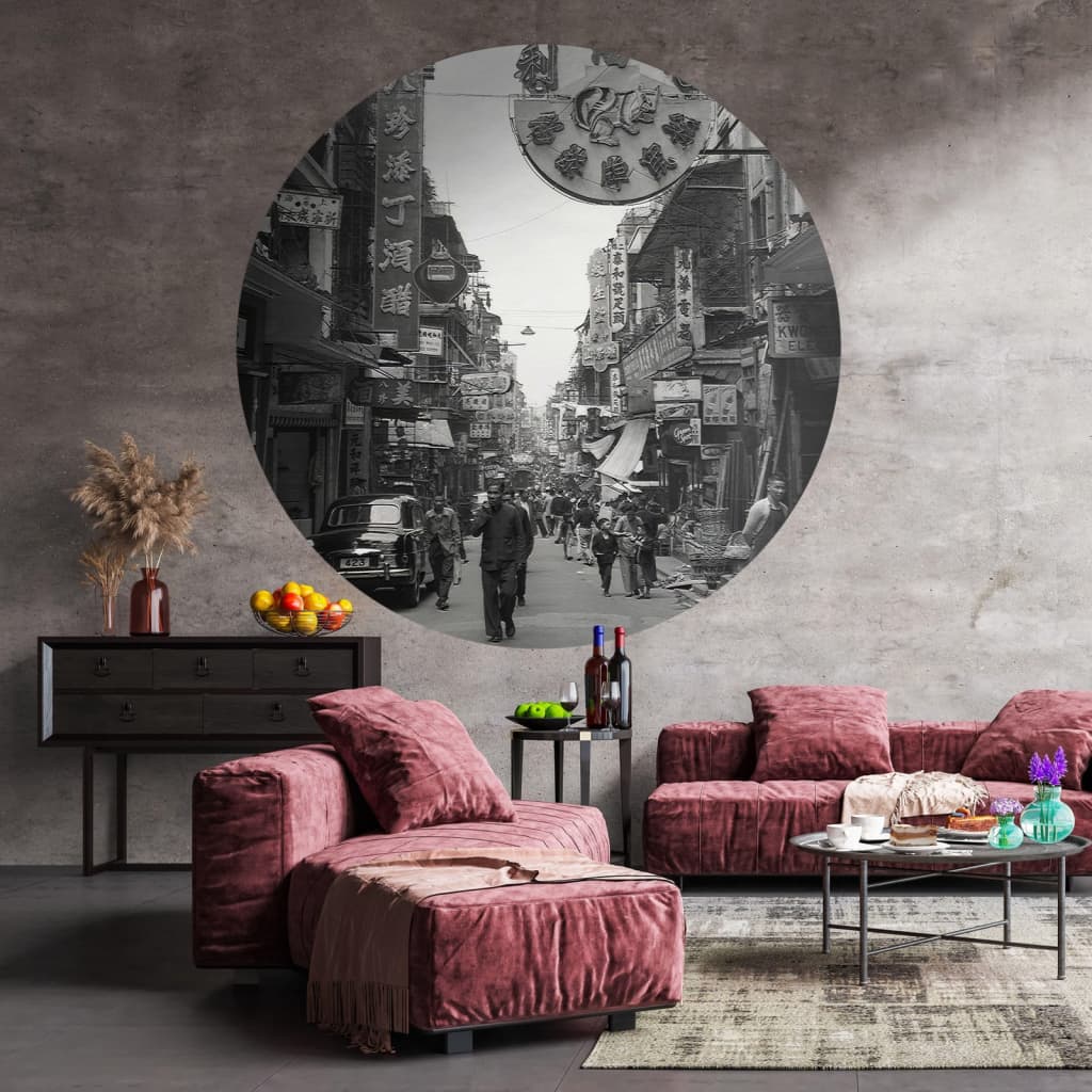 Wallart Carta Da Parati Circolare Hong Kong The Old Days 190 Cm