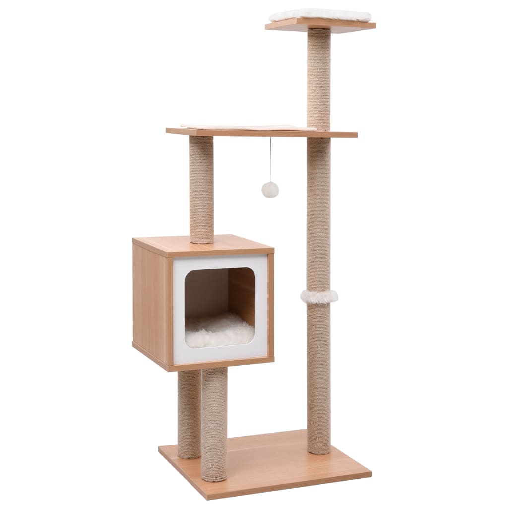 Albero Per Gatti Con Tappeto Tiragraffi In Sisal 123 Cm