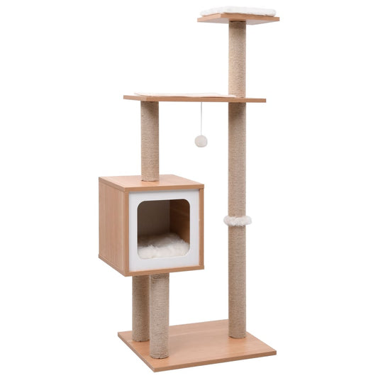 Albero Per Gatti Con Tappeto Tiragraffi In Sisal 123 Cm