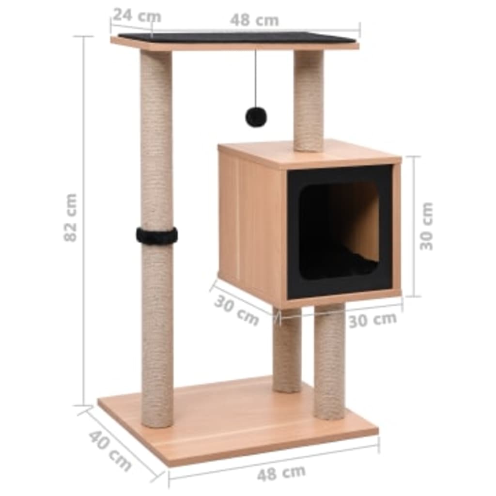 Albero Per Gatti Con Tappeto Tiragraffi In Sisal 82 Cm