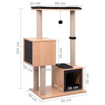 Albero Per Gatti Con Tappeto Tiragraffi In Sisal 104 Cm