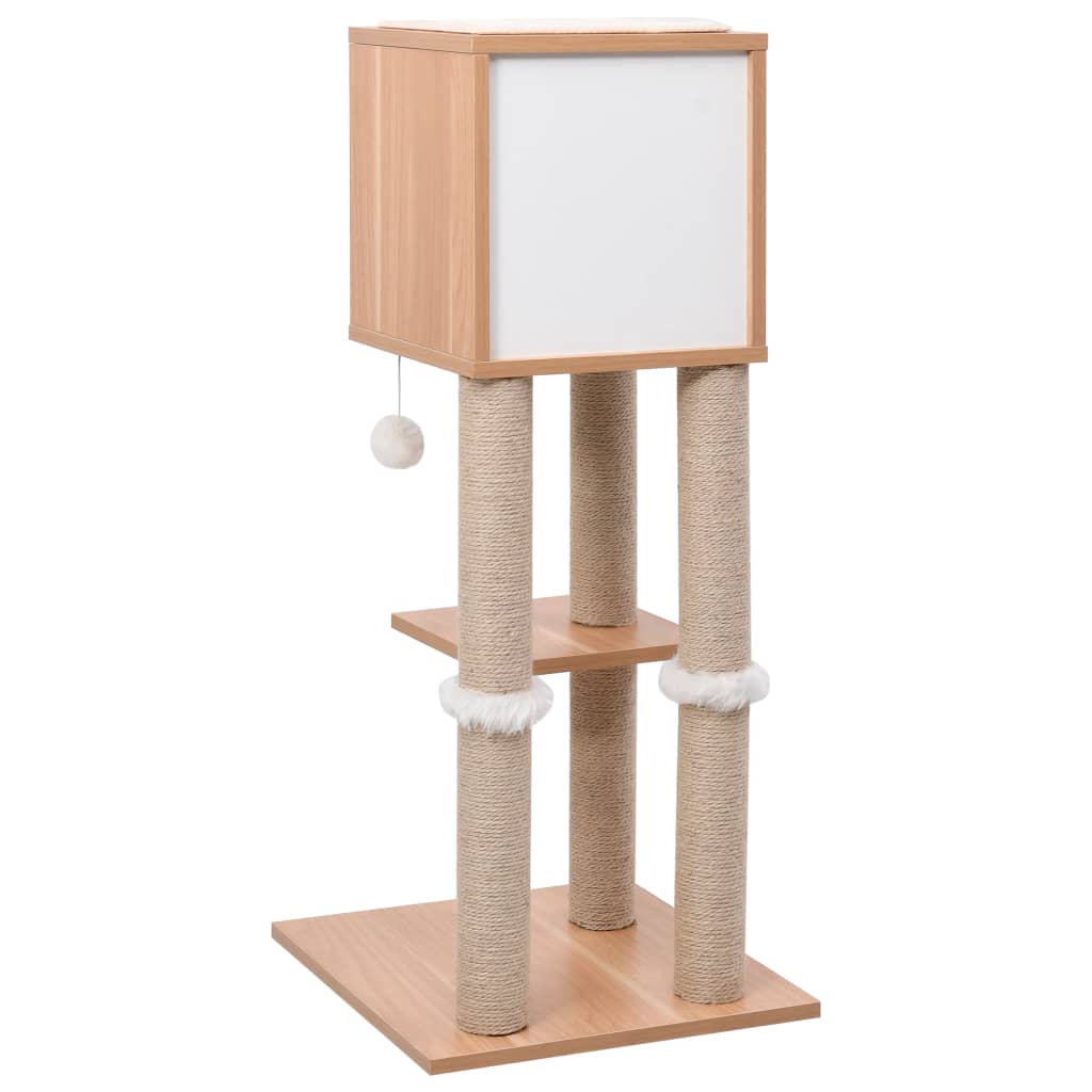 Albero Per Gatti Con Tappeto Tiragraffi In Sisal 90 Cm