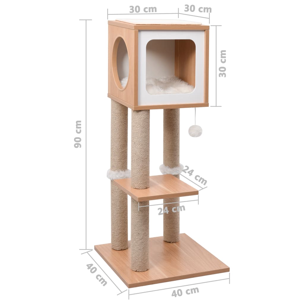 Albero Per Gatti Con Tappeto Tiragraffi In Sisal 90 Cm