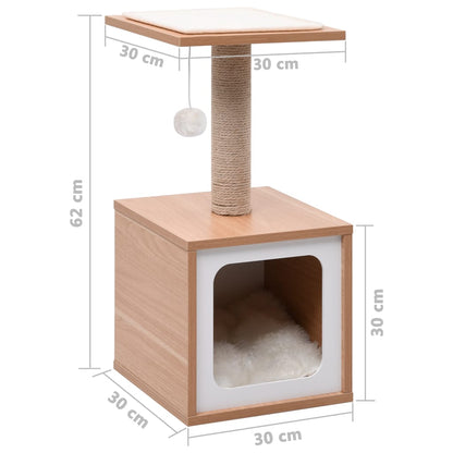 Albero Per Gatti Con Tappeto Tiragraffi In Sisal 62 Cm