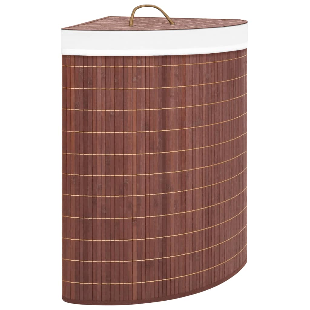 Cesto Portabiancheria Angolare In Bambù 60 L