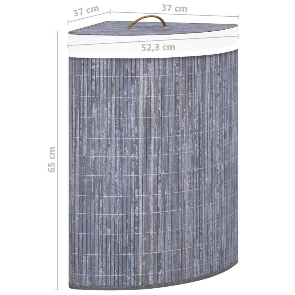 Cesto Portabiancheria Angolare In Bambù 60 L