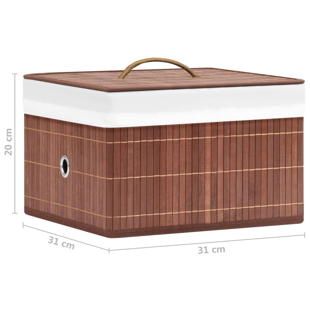 Scatole Portaoggetti 4 Pz In Bambù Marroni