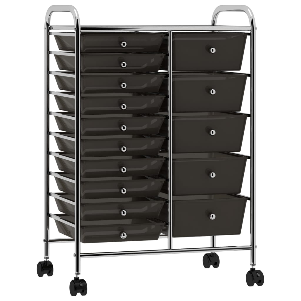 Carrello Portaoggetti Xxl 15 Cassetti In Plastica