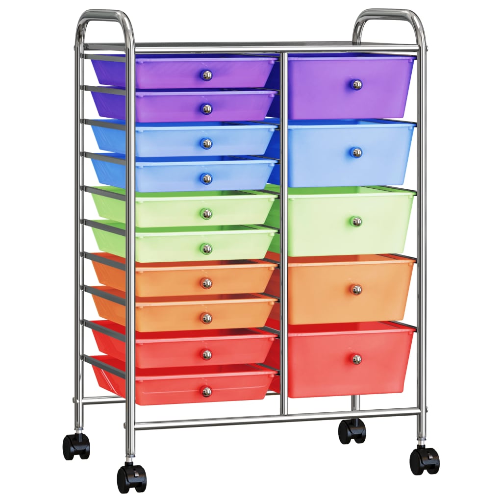 Carrello Portaoggetti Xxl 15 Cassetti In Plastica