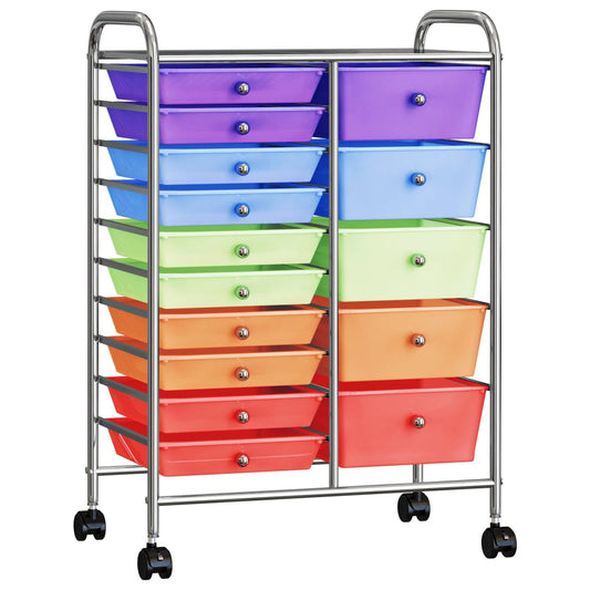 Carrello Portaoggetti Xxl 15 Cassetti In Plastica