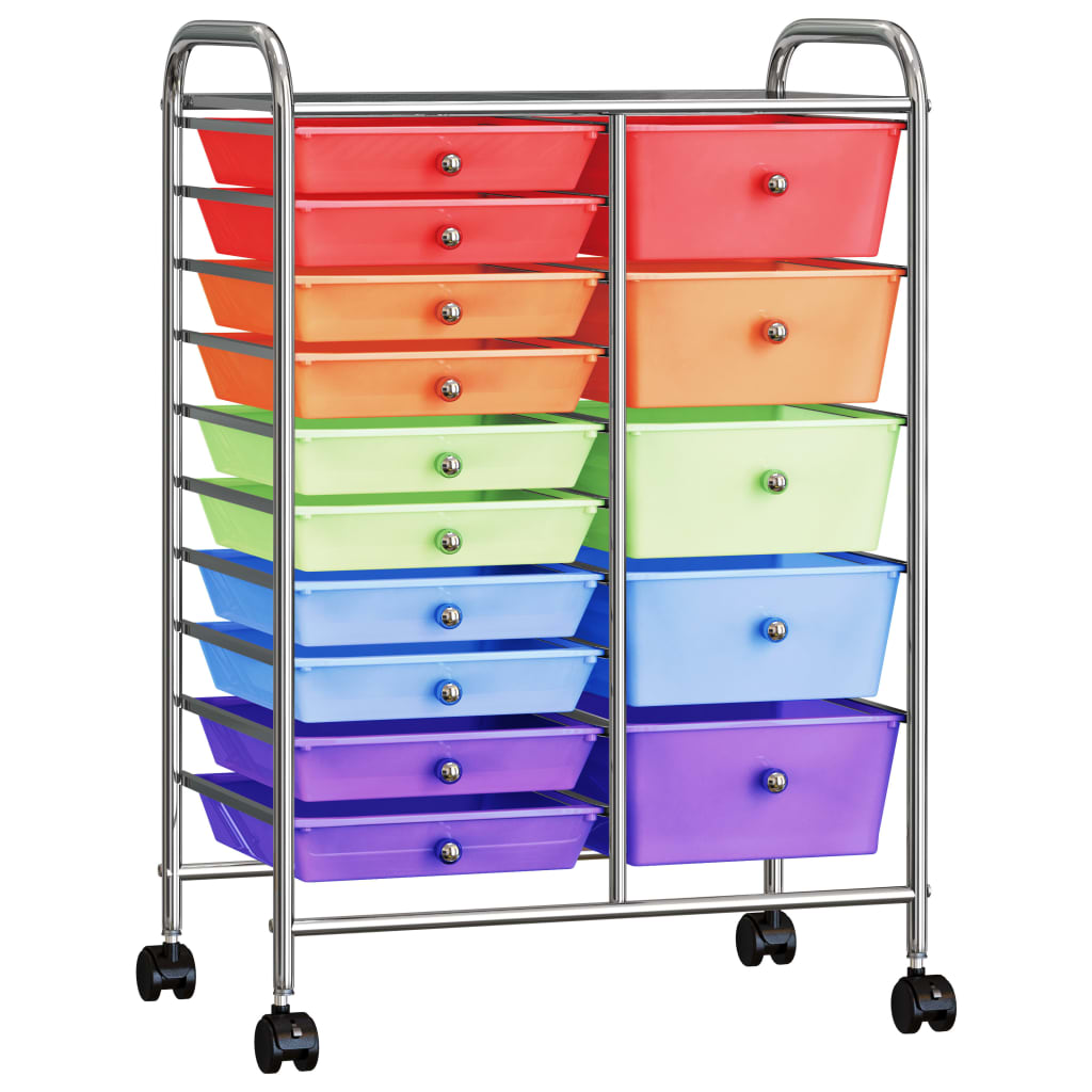 Carrello Portaoggetti Xxl 15 Cassetti In Plastica